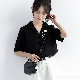  その他 半袖 シンプル ファッション 韓国ファッション オシャレ 服 一般 一般 春夏 折り襟 シングルブレスト 刺繍 無地 ボタン ポリエステルカジュアル・シフォンブラウス