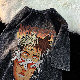 ヴィンテージTシャツ夏 服 メンズ【デザイン性抜群】ストリート 系 メンズ Tシャツ・POLOシャツ ストリート系 韓国 ファッション オシャレ 服 カジュアル 夏 半袖 ラウンドネック ブラック プリント