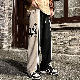 【高評価続々】 韓国ファッション ロング丈 配色 レギュラーウエスト春夏 脚長く見え メンズカジュアルパンツ