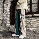 【高評価続々】 韓国ファッション ロング丈 配色 レギュラーウエスト春夏 脚長く見え メンズカジュアルパンツ