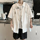 シャツ シンプル ファッション カジュアル ストリート系 韓国ファッション オシャレ 服 夏 服 ポリエステル 半袖 一般 POLOネック ファスナー