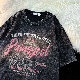 【大流行新作】Tシャツ・POLOシャツ レトロ ストリート系 韓国ファッション オシャレ カジュアル ポリエステル 半袖 ラウンドネック プリント