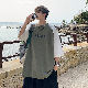 【好評発売中】Tシャツ メンズファッション 人気 プルオーバー 半袖 夏服 アルファベット ラウンドネック 配色 オシャレ服