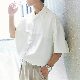 シャツシングルブレストシンプル一般なし半袖メンズポリエステル夏 服無地一般折り襟韓国ファッション オシャレ 服