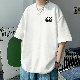 Tシャツ・POLOシャツ 韓国ファッション オシャレ 服 メンズ プリント 一般 ラウンドネック 半袖 シンプル プルオーバー 夏 服 コットン 一般 プリント カジュアル
