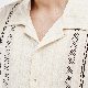 シャツシンプルレトロ韓国ファッション オシャレ 服夏 服メンズポリエステル五分袖一般折り襟刺繍幾何模様