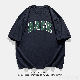 Tシャツ・POLOシャツ カジュアル 韓国ファッション オシャレ 服 夏 服 メンズ ポリエステル 半袖 一般 一般 ラウンドネック プルオーバー なし 無地 アルファベット