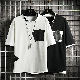 Tシャツ・POLOシャツ ファッション カジュアル 韓国ファッション オシャレ 服 シンプル 夏 服 メンズ ポリエステル 五分袖 一般 ラウンドネック プルオーバー プリント 配色