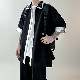 シャツ 和風 清新 ファッション 韓国ファッション オシャレ 服 春 服 夏 服 ポリエステル 七分袖 一般 折り襟 刺繍 配色