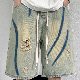 ショートパンツ 配色 ショート丈（3分4分丈） ファッション ダメージ加工 夏 服 メンズ レギュラーウエスト