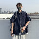シャツ カジュアル 韓国ファッション オシャレ 服 シンプル ファッション 夏 服 ポリエステル 半袖 一般 折り襟 ボタン 無地