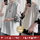 【お得Tシャツ2点セット】ストリート系 韓国ファッション ラウンドネック プルオーバー 切り替え チェック柄 Tシャツ + 重ね着風 無地 Tシャツ 2点セット