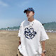 【おしゃれ度高め】Tシャツ シンプル カジュアル ストリート系 韓国ファッション オシャレ 春夏 半袖 ラウンドネック プルオーバー アルファベット プリント