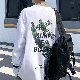 Tシャツ・POLOシャツ シンプル 韓国ファッション オシャレ 服 春 服 秋  服 ポリエステル 長袖 一般 一般 ラウンドネック プルオーバー プリント アルファベット