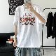 Tシャツ・POLOシャツ 韓国ファッション オシャレ 服 ファッション カジュアル 夏 服 ポリエステル 半袖 一般 一般 ラウンドネック プルオーバー なし アルファベット