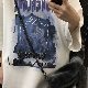 【着回し力抜群】Tシャツ レディースファッション 配色 プルオーバー ラウンドネック 半袖 プリント 韓国ファッション オシャレ 夏服