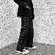 [新品殺到 ]デニムパンツ シンプル ファッション カジュアル ストリート系 定番 韓国ファッション オシャレ 夏 プリント レギュラーウエスト ロング丈 アルファベット チェック柄 プリント