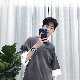 Tシャツ・POLOシャツラウンドネックレイヤード / 重ね着風定番ポリエステルプルオーバー夏 服配色韓国ファッション オシャレ 服一般カジュアル