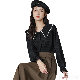 カジュアルシャツ・シフォンブラウス シンプル スウィート 韓国ファッション オシャレ 服 合成繊維 長袖 ピーターパン・カラー ボタン 無地 通気性良い