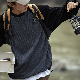 シャツ 韓国ファッション オシャレ 服 秋冬 長袖 ラウンドネック 切り替え 配色 ポリエステル シンプル カジュアル 和風