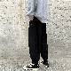 カジュアルパンツ シンプル ファッション カジュアル ストリート系 韓国ファッション オシャレ 服 オールシーズン ポリエステル ボタン ハイウエスト ロング丈 無地