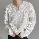 Tシャツ・POLOシャツストリート系韓国ファッション オシャレ 服メンズ長袖Vネックプルオーバー切り替え20~40代20~30代無地