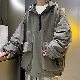 ジャケット シンプル 韓国ファッション オシャレ 服 秋  服 メンズ ポリエステル 長袖 一般 一般 フード付き ファスナー 無地