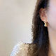 アクセサリー 韓国ファッション オシャレ 服 オールシーズン 幾何模様 レトロ サークル ラインストーン ビーズ 真鍮