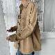 シャツ シンプル カジュアル 韓国ファッション オシャレ 服 秋  服 メンズ ポリエステル 長袖 一般 折り襟 ボタン ボタン 無地 アルファベット