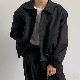 ジャケット メンズ ポリエステル ブラック 切り替え 無地 折り襟 春夏 韓国ファッション オシャレ 服 ベージュ ファッション 20~40代 ジッパー 一般 一般 長袖