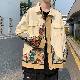 ジャケット 一般 長袖 シンプル シングルブレスト カジュアル ファッション プリント 韓国ファッション オシャレ 服 なし 一般 折り襟