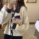 シャツカーディガンファッションレトロシンプル韓国ファッション オシャレ 服春秋一般ボタン折り襟スウィートアクリル生地カジュアル配色