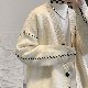カーディガン シンプル カジュアル 韓国ファッション オシャレ 服 冬  服 秋  服 ニット 長袖 一般 一般 Vネック シングルブレスト ボタン 配色