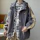 ジャケット 長袖 一般 メンズ フード付き シンプル 韓国ファッション オシャレ 服 秋冬 なし 一般 ジッパー ポリエステル 配色