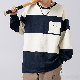 Tシャツ・POLOシャツ カジュアル 韓国ファッション オシャレ 服 ファッション 春秋 コットン 長袖 一般 ラウンドネック プルオーバー なし アルファベット ボーダー