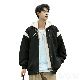 ジャケット ファッション カジュアル 韓国ファッション オシャレ 服 秋冬 メンズ ポリエステル 長袖 一般 一般 フード付き シングルブレスト ファスナー レイヤード / 重ね着風 配色