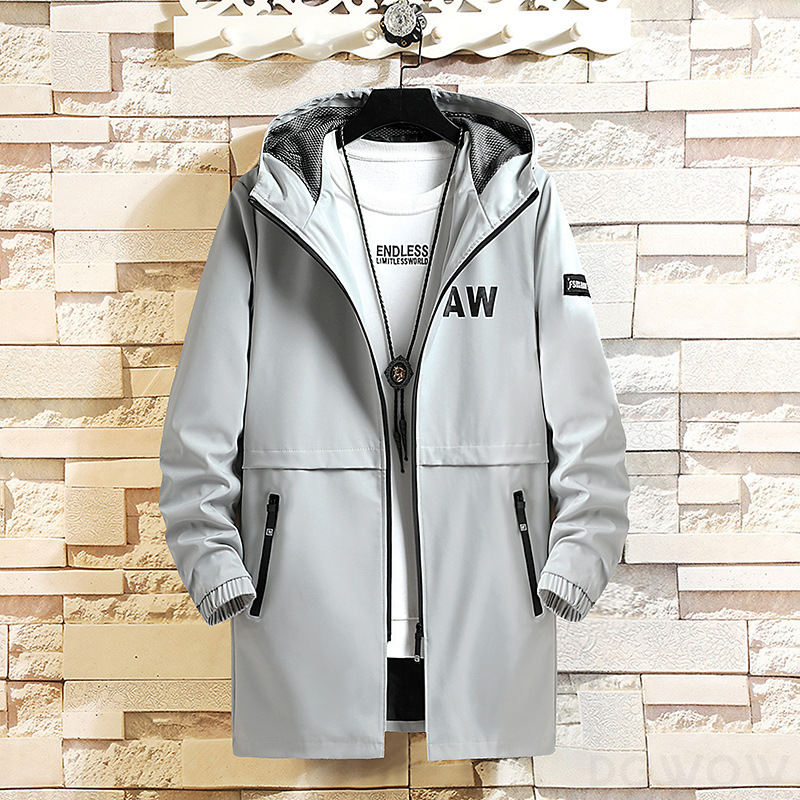 ジャケット シンプル ファッション カジュアル 韓国ファッション オシャレ 服 秋冬 メンズ ポリエステル 長袖 一般 一般 フード付き ジッパー 切り替え プリント アルファベット