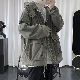 ジャケット シンプル ファッション カジュアル 韓国ファッション オシャレ 服 春 服 秋  服 メンズ ポリエステル 長袖 一般 一般 フード付き ボウタイ 無地