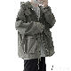 ジャケット シンプル ファッション カジュアル 韓国ファッション オシャレ 服 春 服 秋  服 メンズ ポリエステル 長袖 一般 一般 フード付き ボウタイ 無地