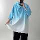 Tシャツ・POLOシャツシンプル韓国ファッション オシャレ 服メンズコットン七分袖一般一般ハイネックプルオーバー切り替え20~30代20~40代グラデーション色