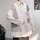 シャツ シングルブレスト 折り襟 配色 韓国ファッション オシャレ 服 カジュアル 長袖 一般 ファッション 一般 切り替え