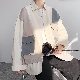 シャツ シングルブレスト 折り襟 配色 韓国ファッション オシャレ 服 カジュアル 長袖 一般 ファッション 一般 切り替え