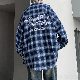カーディガン ファッション ストリート系 韓国ファッション オシャレ 服 春秋 メンズ ポリエステル 長袖 一般 一般 折り襟 シングルブレスト プリント ボタン アルファベット チェック柄