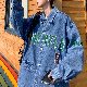 ジャケット ファッション カジュアル 韓国ファッション オシャレ 服 春秋 メンズ デニム 長袖 一般 一般 折り襟 シングルブレスト プリント アルファベット 配色