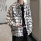ジャケット ストリート系 韓国ファッション オシャレ 服 秋  服 メンズ ポリエステル 長袖 一般 一般 折り襟 シングルブレスト ボタン 配色 アルファベット