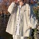 ジャケット シンプル ファッション カジュアル レトロ 韓国ファッション オシャレ 服 秋冬 メンズ ポリエステル 長袖 一般 一般 折り襟 シングルブレスト ボタン 配色