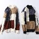 セーター レトロ 韓国ファッション オシャレ 服 シンプル 秋冬 メンズ 一般 一般 ラウンドネック プルオーバー 切り替え 配色