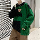 大活躍 3カラー展開 セーター 韓国系 ファッション カジュアル 動物柄 プリント 配色 切り替え ラウンドネック 秋冬 メンズ セーター