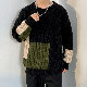 セーター シンプル カジュアル 韓国ファッション オシャレ 服 秋  服 メンズ ポリエステル 長袖 一般 一般 ラウンドネック プルオーバー なし 配色