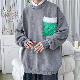 セーター 韓国ファッション オシャレ 服 秋冬 メンズ ラムウール 長袖 一般 一般 ラウンドネック プルオーバー 切り替え 配色